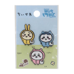 Japan Chiikawa Wappen Iron-on Applique Patch Set - Hachiware & Rabbit : Pajama Party