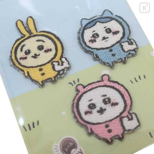 Japan Chiikawa Wappen Iron-on Applique Patch Set - Hachiware & Rabbit : Pajama Party - 2