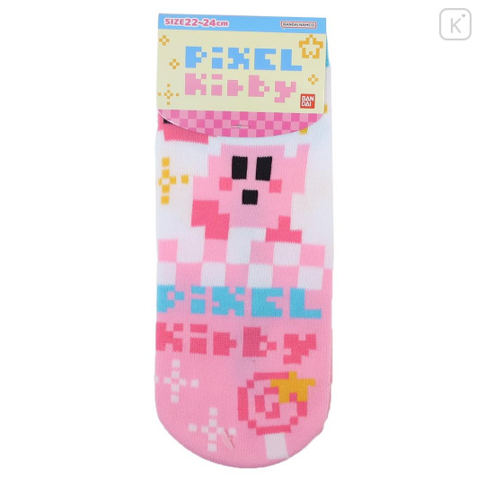 Japan Kirby × Makoto Ozu Socks - Pixel Kirbry / Pink Dance - 1