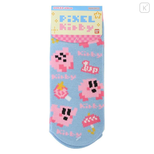 Japan Kirby × Makoto Ozu Socks - Pixel Kirbry / Blue Sky - 1