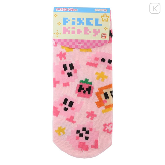 Japan Kirby × Makoto Ozu Socks - Pixel Kirbry / Pink Sky - 1