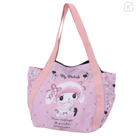 Japan Sanrio Balloon Tote Bag - My Melody / Moonlit Melokuro Midnight Pink - 1