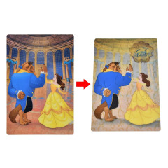 Japan Disney Store Postcard - Belle and the Beast / Lenticular