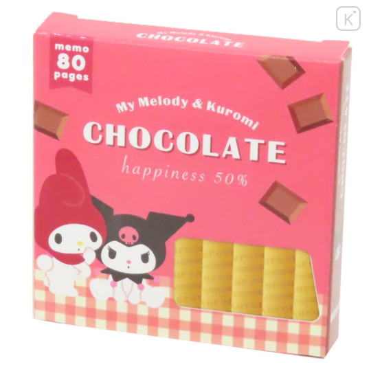 Japan Sanrio Square Memo - Kuromi & Melody / Chocolate - 1
