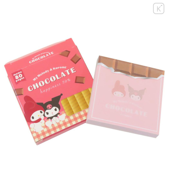 Japan Sanrio Square Memo - Kuromi & Melody / Chocolate - 2