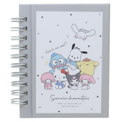 Japan Sanrio Mini Notebook - Characters / Gray