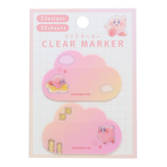 Japan Kirby Clear Marker Sticky Memo Notes - Melty Sky / Pink