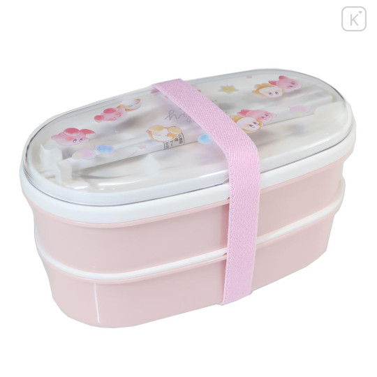 Japan Kirby 2 Tier Bento Lunch Box with Chopsticks - Starry Dream - 2