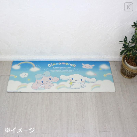 Japan Sanrio Wipeable PVC Kitchen Mat - Cinnamoroll : Sky Blue - 5