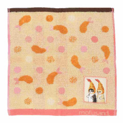 Japan Mofusand Jacquard Mini Towel - Cat / Fried Shrimp / Orange