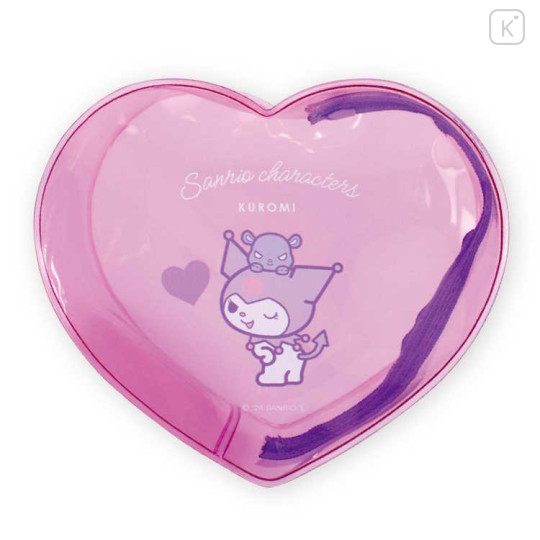 Japan Sanrio Heart-shaped Clear Pouch - Kuromi - 1