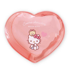 Japan Sanrio Heart-shaped Clear Pouch - Hello Kitty