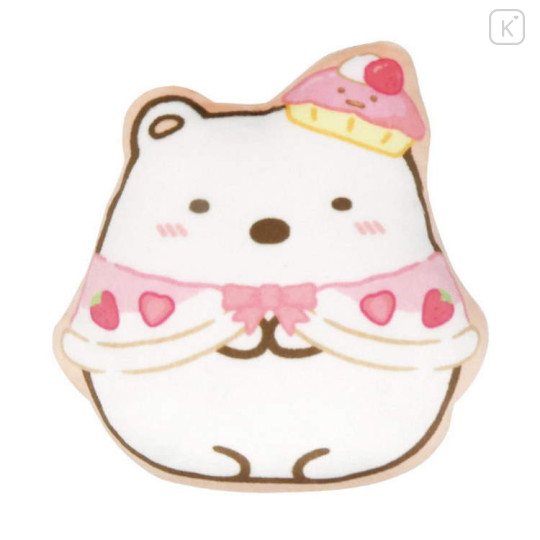 Japan San-X Mascot Mochi Squeeze Pouch - Sumikko Gurashi / Strawberry Shirokuma - 1