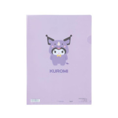Japan Sanrio A4 Clear File Folder - Kuromi / Animal Headgear
