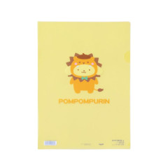 Japan Sanrio A4 Clear File Folder - Pompompurin / Animal Headgear