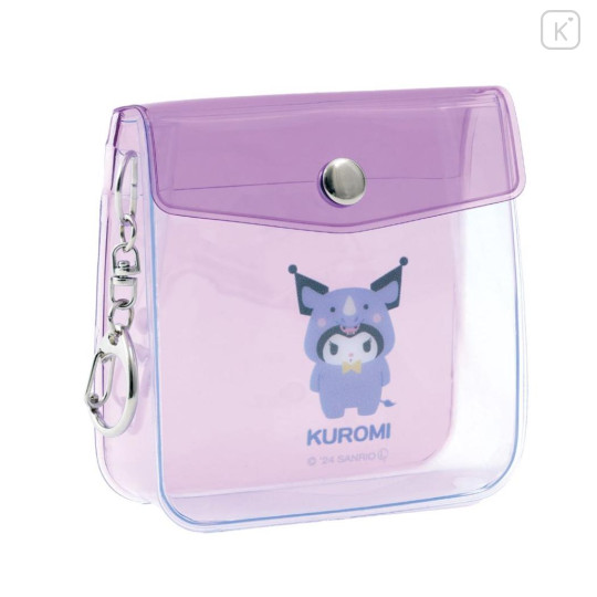 Japan Sanrio Mini Accessory Pouch & Keychain - Kuromi / Animal Headgear - 1