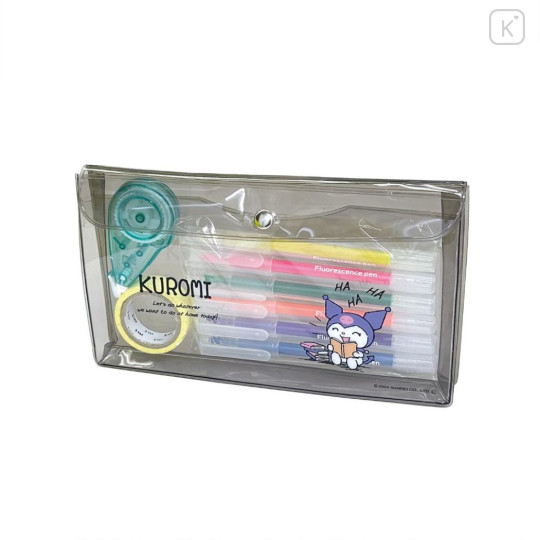 Japan Sanrio Clear Pen Pouch - Kuromi / Daily Life - 3