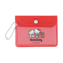 Japan Sanrio Clear Pass Case Card Holder - Hello Kitty / Daily Life