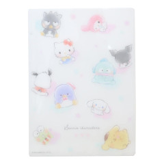 Japan Sanrio A4 Clear File Folder - Characters / Happy Flower Garden