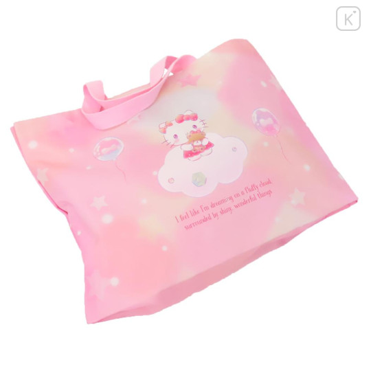 Japan Sanrio Lesson Tote Bag & Name Tag - Hello Kitty & Unicorn / Pink & Ribbon - 2