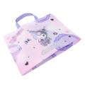 Japan Sanrio Lesson Tote Bag & Name Tag - Kuromi : Purple Pink & Ribbon - 2