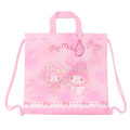 Japan Sanrio Knapsack Bag & Name Tag - My Melody & Sweet Piano / Pink & Ribbon - 1
