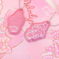 Japan Sanrio Knapsack Bag & Name Tag - My Melody & Sweet Piano / Pink & Ribbon - 4