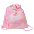 Japan Sanrio Knapsack Bag & Name Tag - Hello Kitty & Unicorn / Pink & Ribbon - 2
