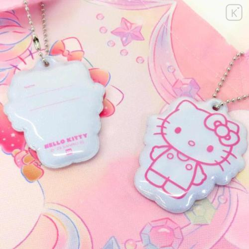 Japan Sanrio Knapsack Bag & Name Tag - Hello Kitty & Unicorn / Pink & Ribbon - 4