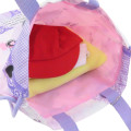 Japan Sanrio Knapsack Bag & Name Tag - Kuromi / Purple Pink & Ribbon - 3