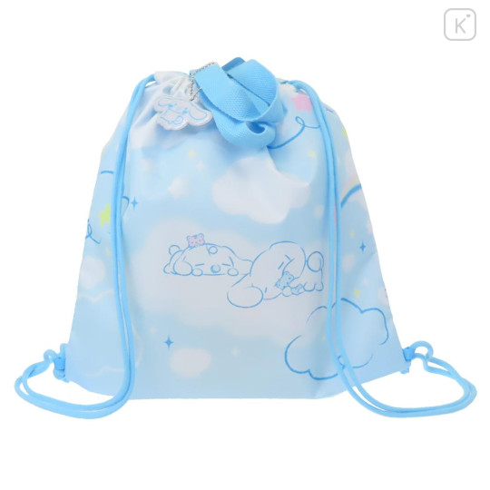 Japan Sanrio Knapsack Bag & Name Tag - Cinnamoroll & Milk / Blue Sky - 2