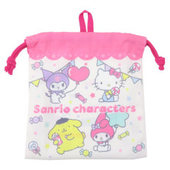 Japan Sanrio Drawstring Bag - Characters / Candy Party