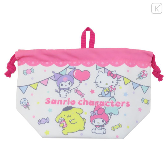 Japan Sanrio Insulated Cooler Drawstring Bag - Characters / Candy Party - 1