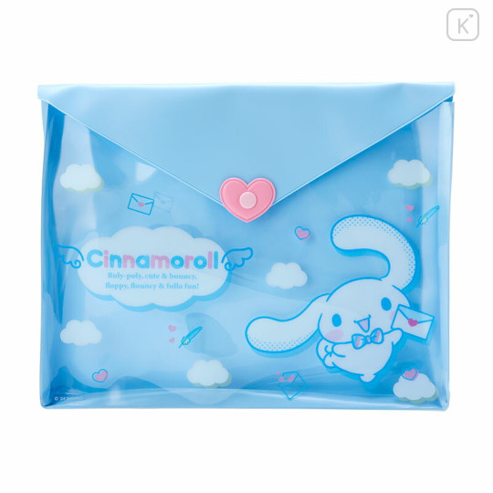 Japan Sanrio Original Clear Multi Pouch - Cinnamoroll Letter - 1