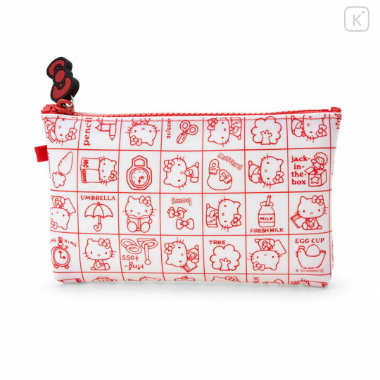 Japan Sanrio Nuu Silicone Cosmetic Pouch - Hello Kitty : Retro White - 1