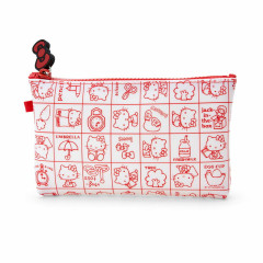 Japan Sanrio Nuu Silicone Cosmetic Pouch - Hello Kitty : Retro White