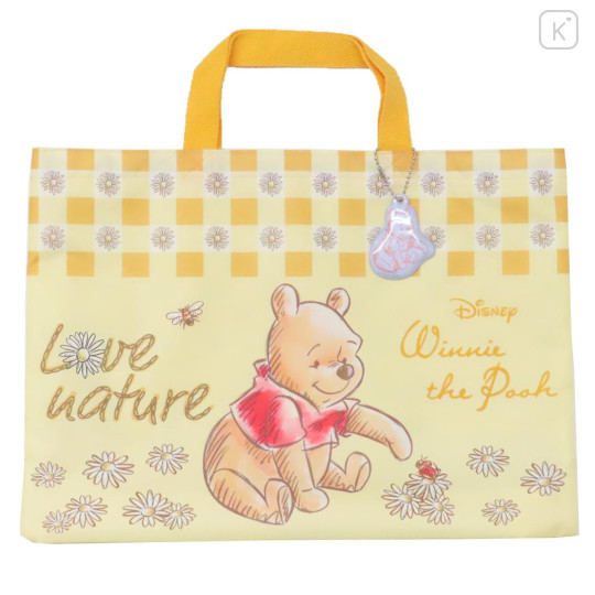Japan Disney Lesson Tote Bag & Name Tag - Winnie The Pooh / Friends - 1