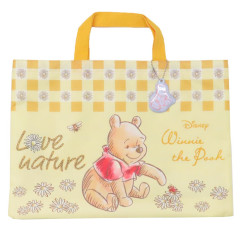 Japan Disney Lesson Tote Bag & Name Tag - Winnie The Pooh / Friends