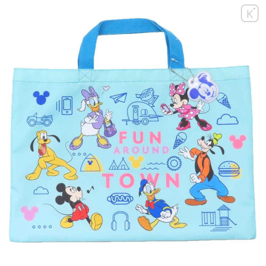 Japan Disney Lesson Tote Bag & Name Tag - Mickey Mouse / Friends - 1