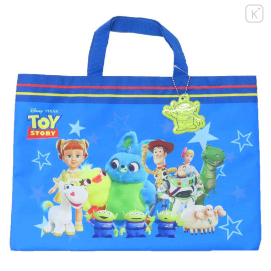 Japan Disney Lesson Tote Bag & Name Tag - Toy Story / Blue - 1