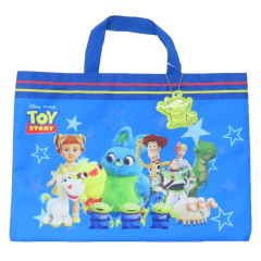 Japan Disney Lesson Tote Bag & Name Tag - Toy Story / Blue