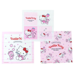 Japan Sanrio Bento Lunch Cloth 3pcs - Hello Kitty / Pink & White
