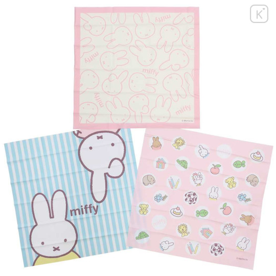 Japan Miffy Bento Lunch Cloth 3pcs - Pink & Blue - 1