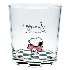 Japan Peanuts Glass Tumbler - Snoopy / Stage Pink
