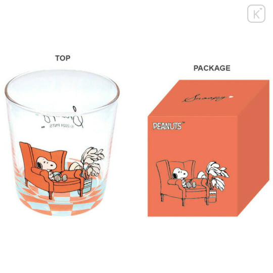 Japan Peanuts Glass Tumbler - Snoopy / Home Orange - 3