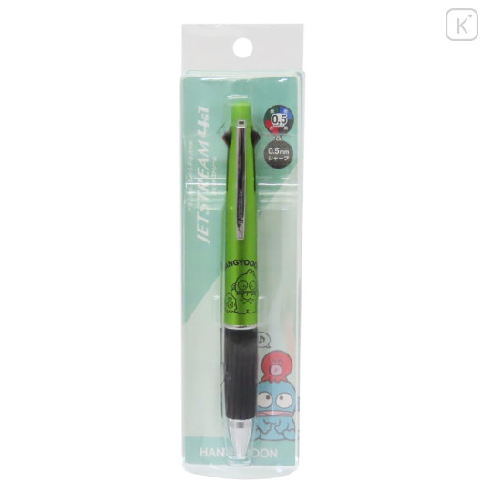 Japan Sanrio Jetstream 4&1 Multi Pen + Mechanical Pencil - Hangyodon / Metallic Green - 1