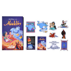 Japan Disney Store Seal Sticker Set - Aladdin / VHS Style Box