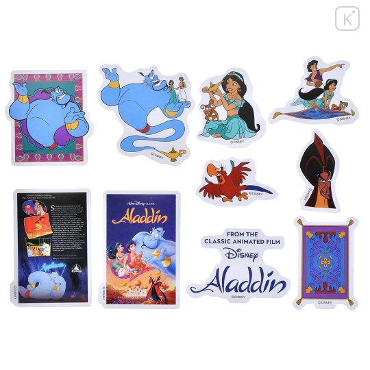 Japan Disney Store Seal Sticker Set - Aladdin / VHS Style Box - 3