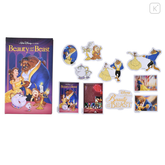 Japan Disney Store Seal Sticker Set - Beauty and The Beast / VHS Style Box - 1
