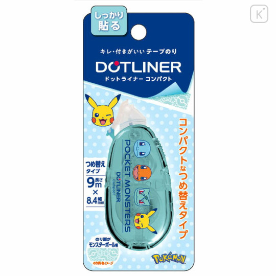 Japan Pokemon Dot Liner Petit Glue Tape - Pikachu & Friends / Blue - 1